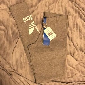 Adidas grey trefoil leggings